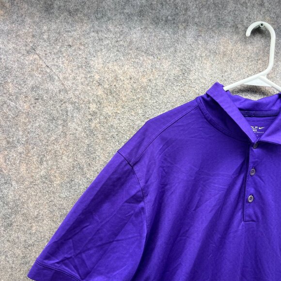 Nike Polo Shirt Mens Large Purple Tour Performance Dri Fit Golf Swoosh Jersey - Picture 7 of 11